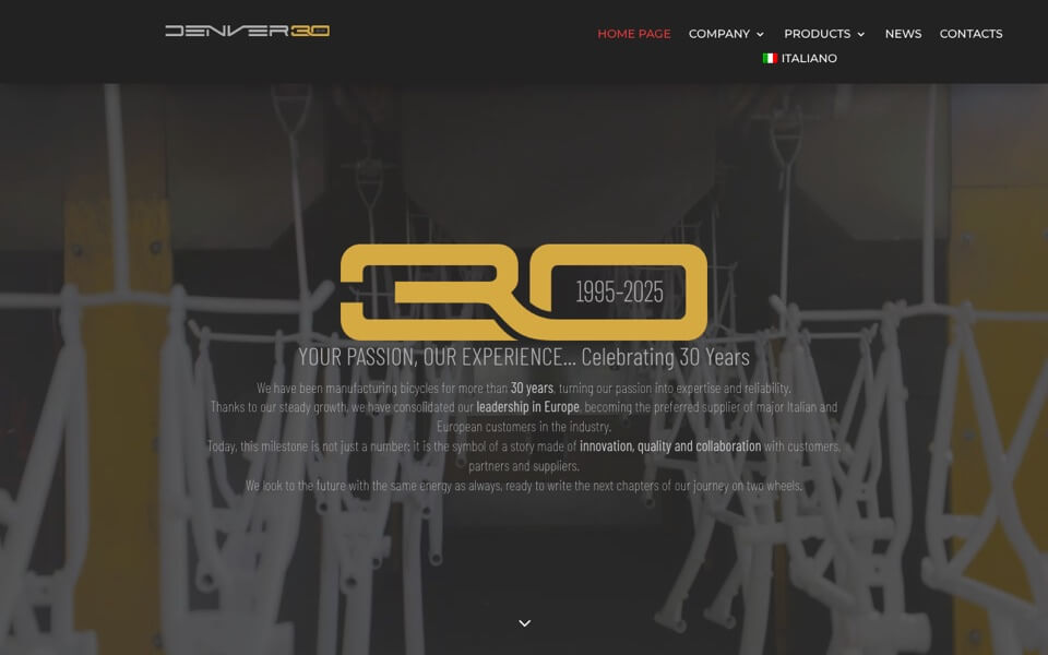 Screenshot der Website von Denverbikes (Denver Bike)